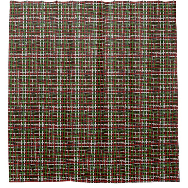 Woven Rough Seasonal Burlap Red Green White (Front)