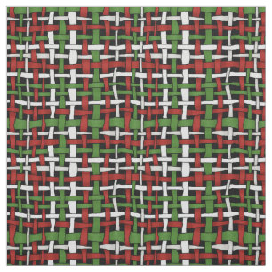 Woven Rough Seasonal Burlap Red Green White Fabric