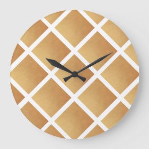 Woven Shades of Brown Large Clock