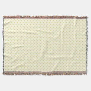 Woven Throw Blanket Dots Light Green Cream