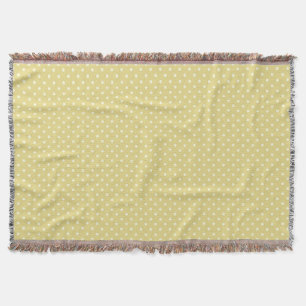 Woven Throw Blanket Dots Light Green Cream