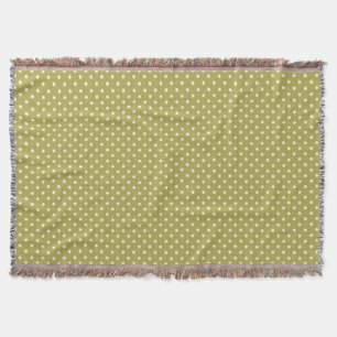 Woven Throw Blanket Dots Middle Green Cream