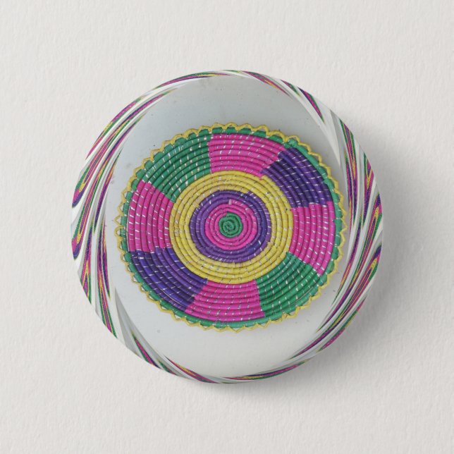 Woven Whirl Art Print 2 Inch Round Button (Front)