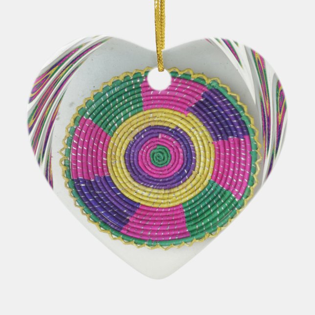 Woven Whirl Art Print Ceramic Ornament (Front)