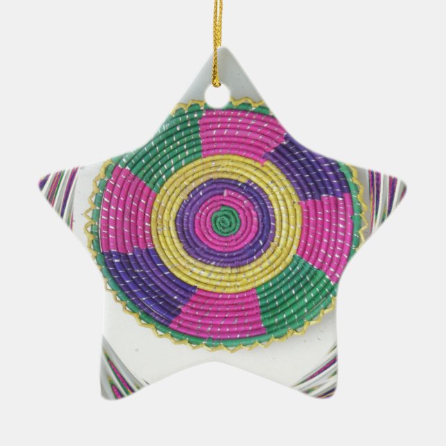 Woven Whirl Art Print Ceramic Ornament (Front)