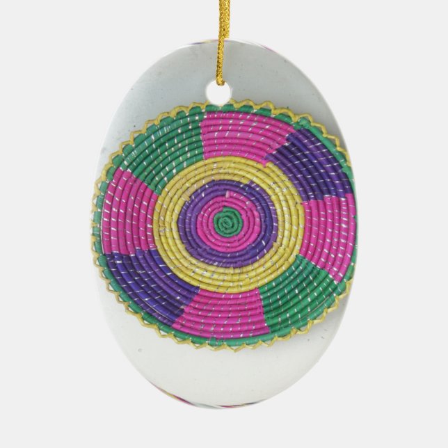 Woven Whirl Art Print Ceramic Ornament (Front)