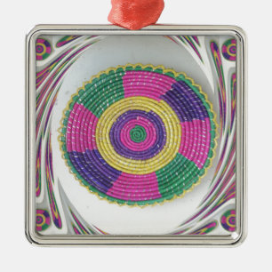 Woven Whirl Art Print Metal Ornament