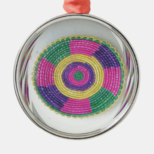 Woven Whirl Art Print Metal Ornament