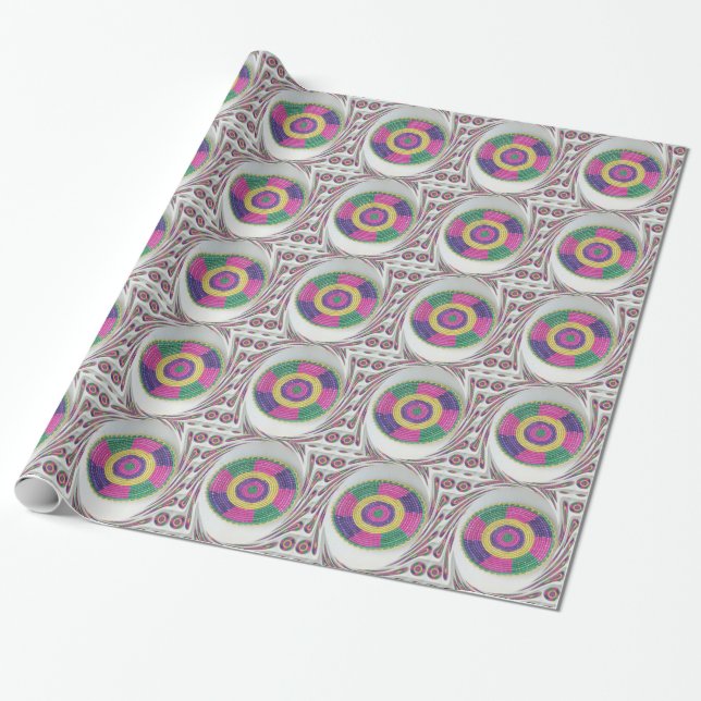 Woven Whirl Art Print Wrapping Paper (Unrolled)