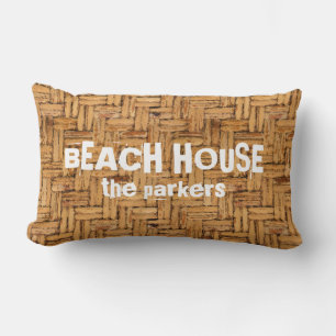 Woven Wicker Pattern Lumbar Pillow