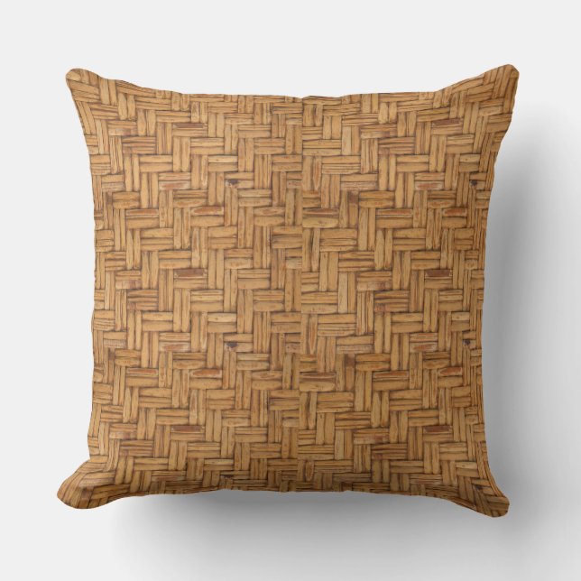 Woven Wicker Pattern Outdoor Pillow (Front)