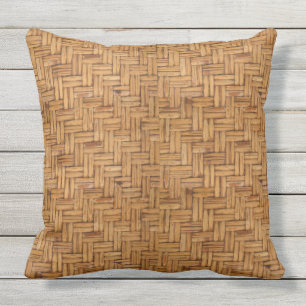 Woven Wicker Pattern Outdoor Pillow
