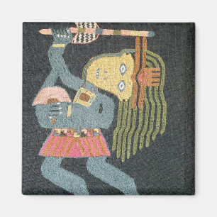 Woven wool dancer with baton, Paracas tribe Magnet