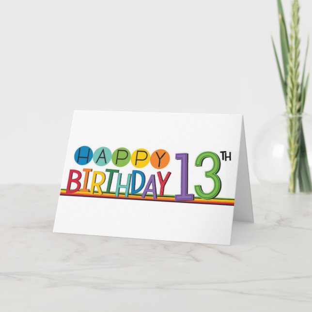 WOW A TEENAGER **13th BIRTHDAY* WISHES Card (Front)