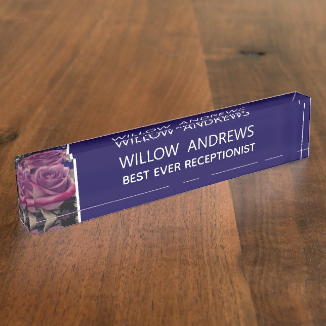 Wow! Best RECEPTIONIST custom desk name plate (Side)