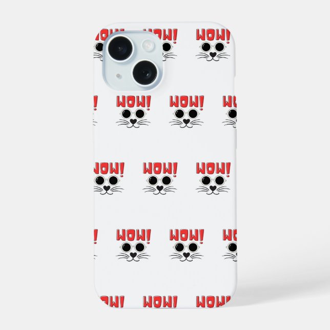 Wow Cat  iPhone 15 Case (Back)