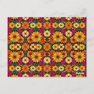 Wow! Colorful and Bright floral pattern. Postcard