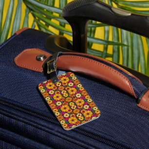 Wow! Colourful and Bright floral pattern, Luggage Tag