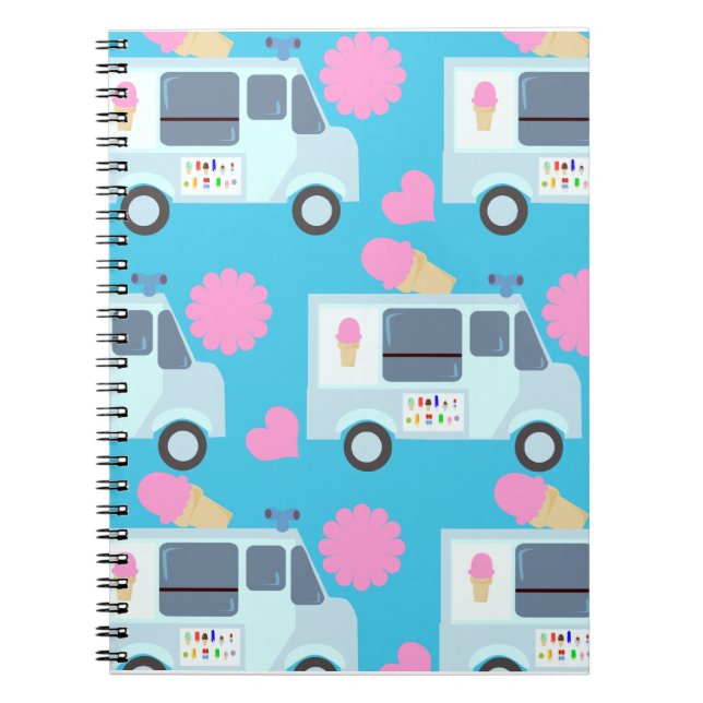 Wow Cute Ice Cream Trucks Notebook (Front)