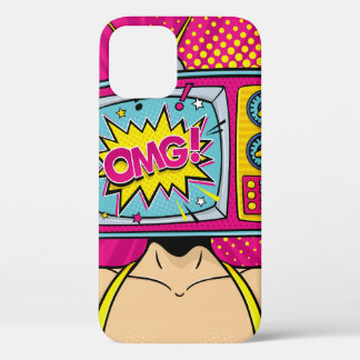 Wow female face. Sexy young surprised woman with r iPhone 12 Case