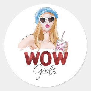 WOW Girls Aesthetic Sticker Cute Glitter Fashion