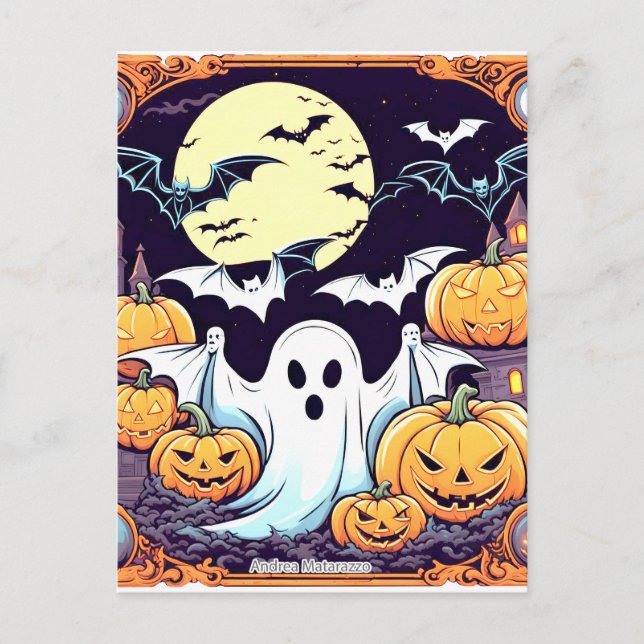 Wow Halloween Thrill Postcard (Front)