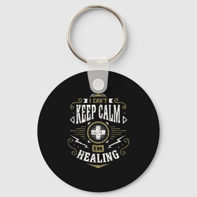 Wow Healer I Can't Keep Calm I'm Gaming  Keychain (Front)