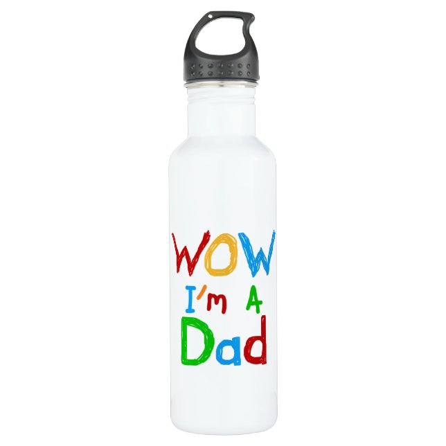 WOW I'm a Dad T-shirts and 710 Ml Water Bottle (Front)