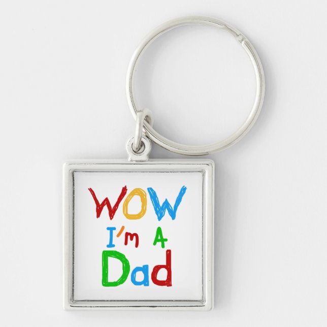 WOW I'm a Dad T-shirts and GIfts Keychain (Front)