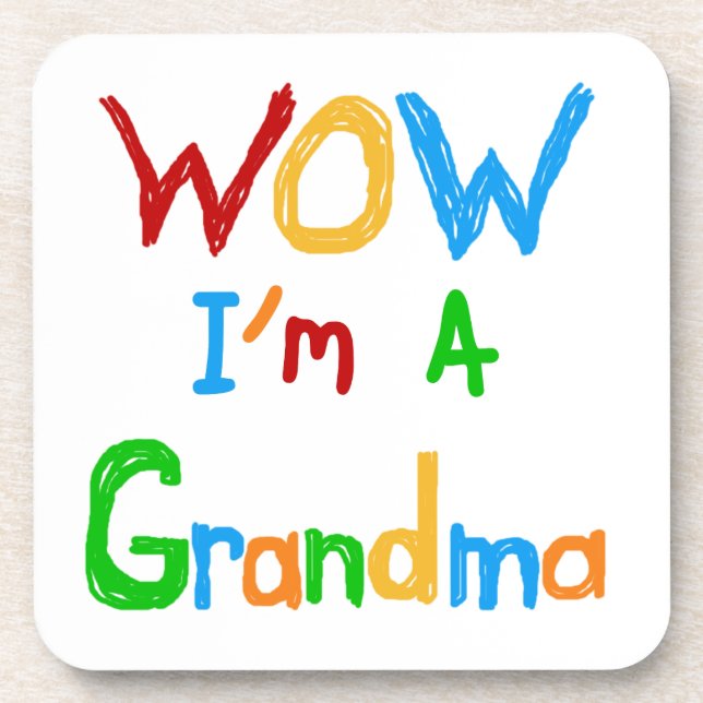 WOW I'm a Grandma T-shirts and Gifts Coaster (Front)