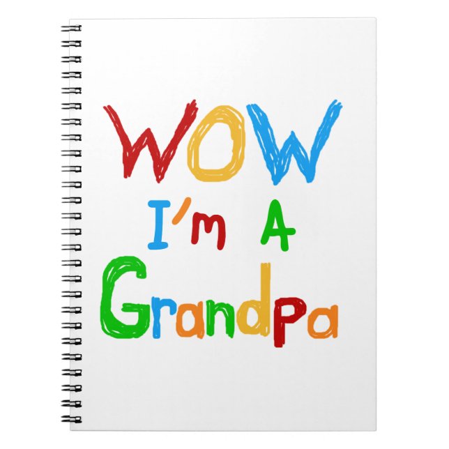 WOW I'm a Grandpa T-shirts and Gifts Notebook (Front)