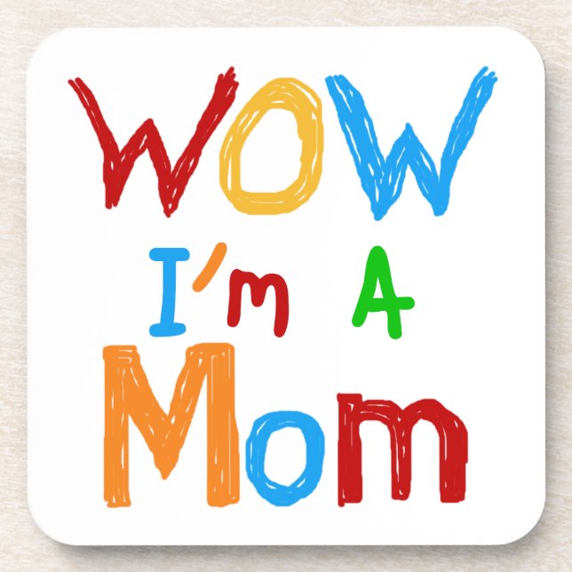 WOW I'm a Mom T-shirts and GIfts Coaster (Front)