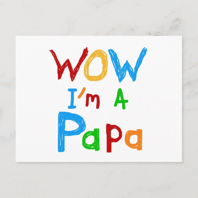 Wow I'm a Papa Tshirts and GIfts Postcard (Front)