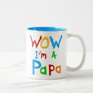 Wow I'm a Papa Tshirts and GIfts Two-Tone Coffee Mug