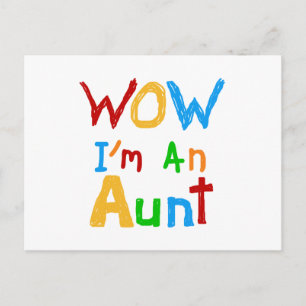 WOW I'm an Aunt T shirts and Gifts Postcard