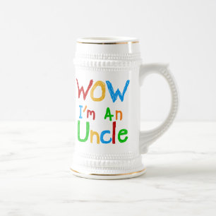 WOW I'm an Uncle T-shirts and GIfts Beer Stein
