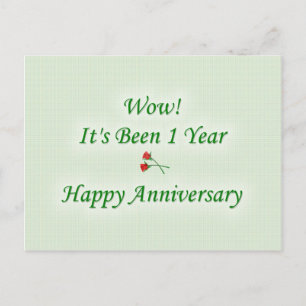 Wow! It&apos;s Been 1 Year Happy Anniversary Postcard