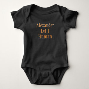 wow level 1 human baby bodysuit
