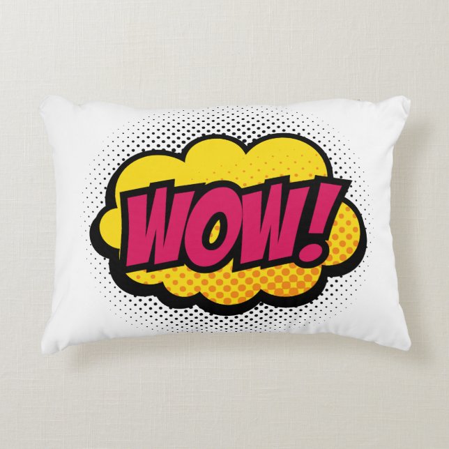 Wow Logo Accent Pillow (Front)