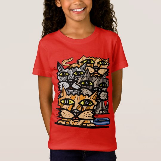 "Wow Meow" Girls' Fine Jersey T-Shirt
