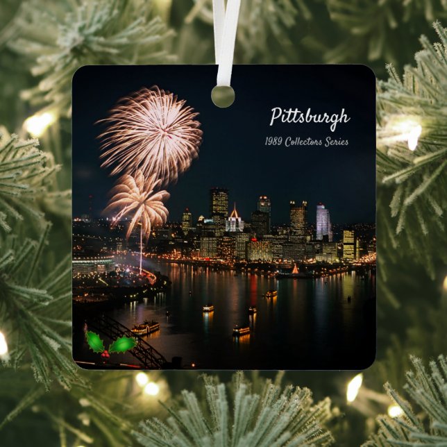 WOW- Rare Pittsburgh Collectors Series 1989 Metal Ornament (Insitu)