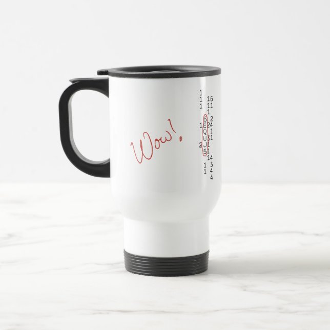 Wow Signal SETI Message Travel Mug (Left)