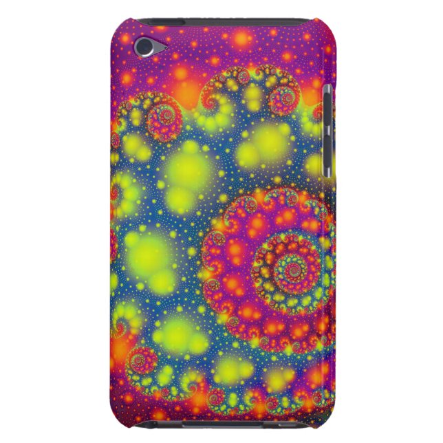 Wow Spiralling Neon Green Pink Fractal Art iPod Touch Case-Mate Case (Back)