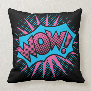 WOW! Text Design Throw Pillow