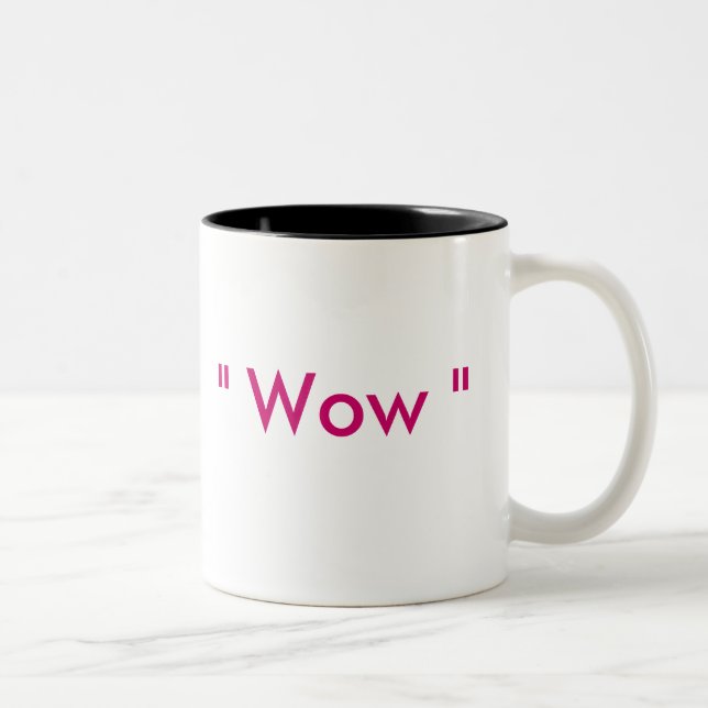 " Wow " Two-Tone Coffee Mug (Right)