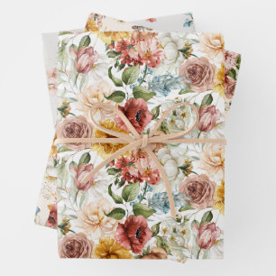 WP   Dutch Still Life Sm Print Floral 19x29 (3) Wrapping Paper Sheet