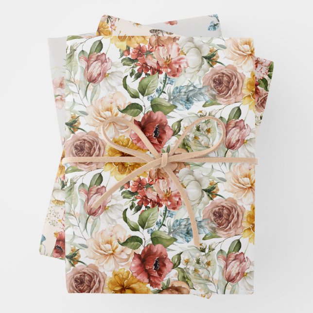 WP | Dutch Still Life Sm Print Floral 19x29 (3) Wrapping Paper Sheet (In situ)