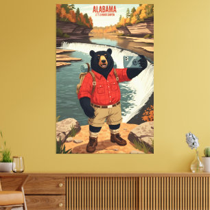 WPA Art Alabama American Black Bear Canvas Print