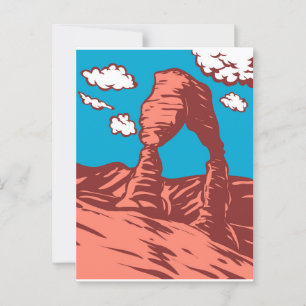 WPA Art Delicate Arch in Arches National Park Postcard
