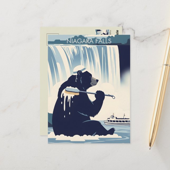 WPA Art Niagara Falls Postcard (Front/Back In Situ)